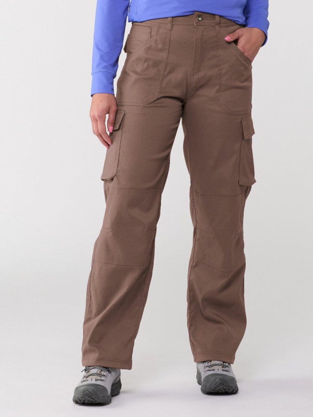 prAna HIGH RISE RELAXED STRAIGHT STRETCH ZION CARGO HIKING PANTS MOCHA 2 SHORT